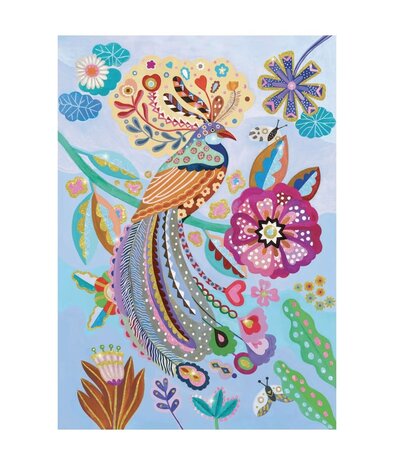 Djeco Glitterpuzzel de Verleidelijke Vogel - 50 stukjes
