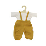 Poppen tuinbroek geel met t-shirt (28-35cm)