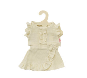 Poppen wikkelrok met top ecru (28-35cm)