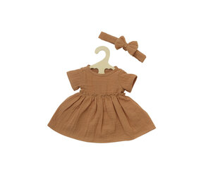 Poppenjurk met haarband caramel (35-45cm)