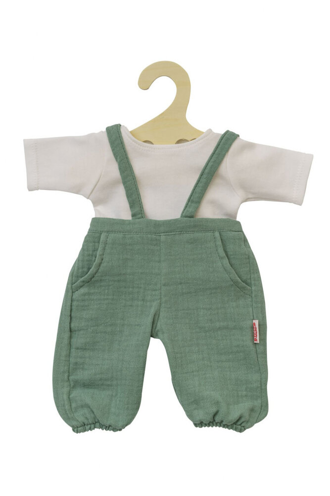 Poppen tuinbroek groen met t-shirt (28-35cm) Poppen tuinbroek groen met t-shirt (28-35cm)