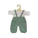 Poppen tuinbroek groen met t-shirt (28-35cm)
