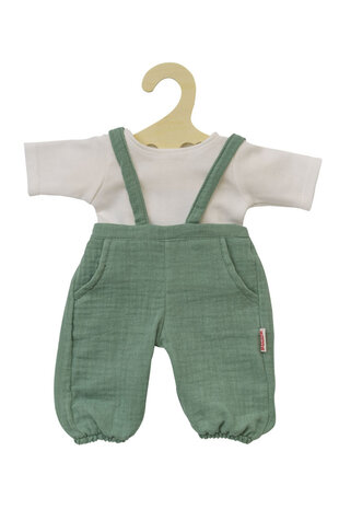 Poppen tuinbroek groen met t-shirt (28-35cm) Poppen tuinbroek groen met t-shirt (28-35cm)