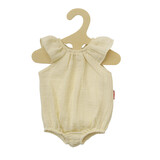 Poppen rompertje met ruches ecru (28-35cm)
