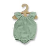 Poppen rompertje met ruches groen (28-35cm)