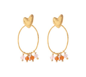 A Beautiful Story Showing Carnelian Rose Quartz Earrings GP A Beautiful Story Showing Carnelian Rose Quartz Earrings GP