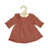 Poppen jurk gebreid oudroze (35-45 cm )