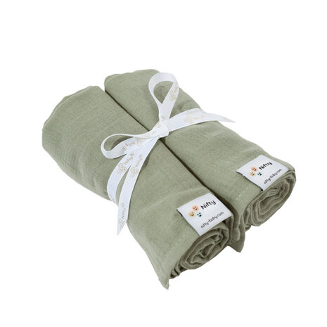 Nifty Hydrofiele doeken 2-pack Olive Nifty Hydrofiele doeken 2-pack Olive