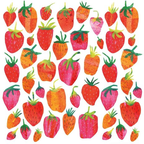Ppd Servetten Strawberry 33x33 Ppd Servetten Strawberry 33x33
