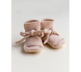 Hvid Booties - 0-9 mnd - Apricot