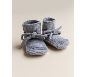 Hvid Booties - 0-9 mnd - Grey Melange