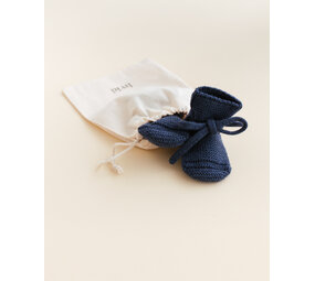 Hvid Booties - 0-9 mnd - Blue