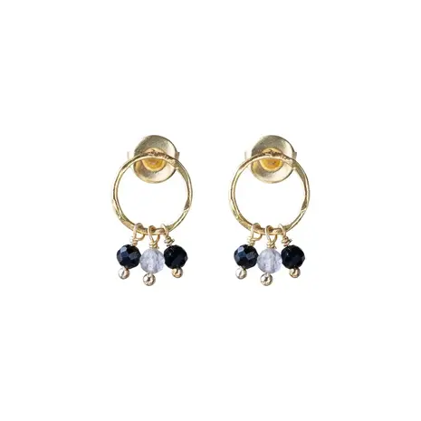 A Beautiful Story Genuine Black Onyx Labradorite Earrings GP