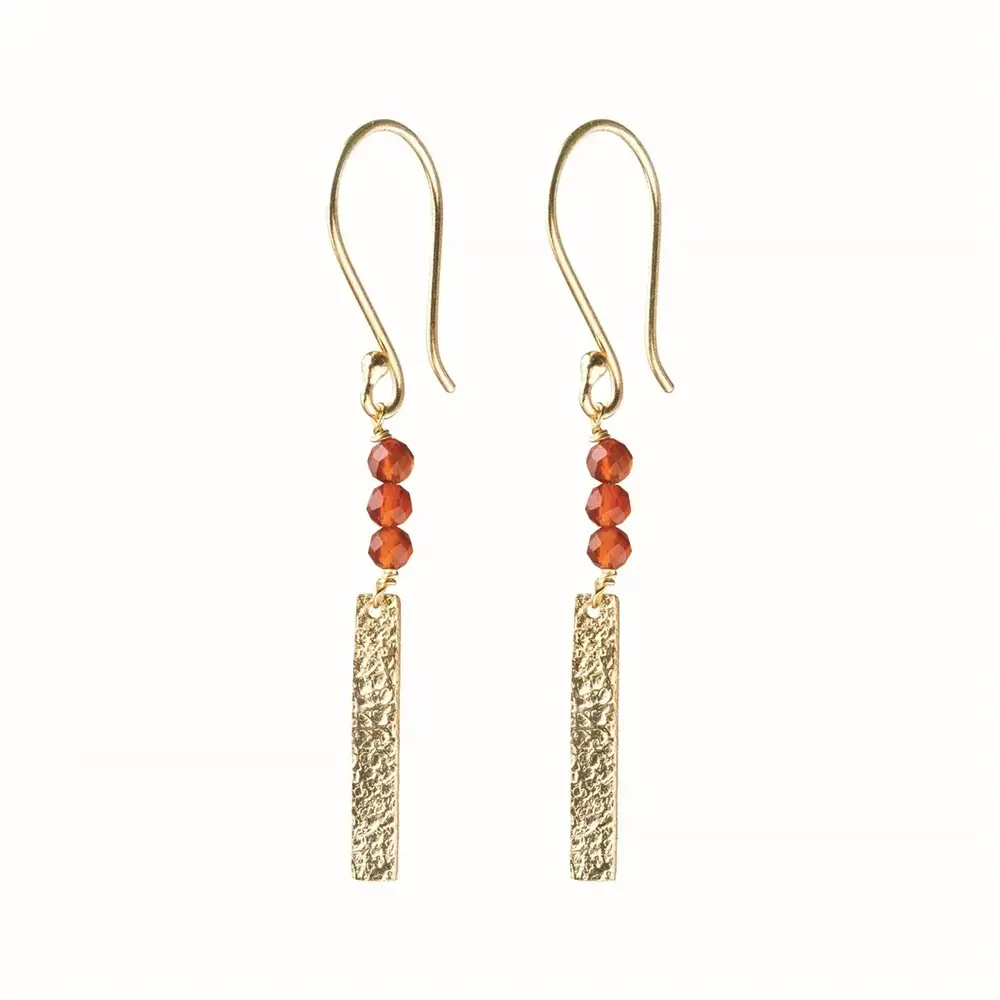 A Beautiful Story Bar Carnelian Earrings GP