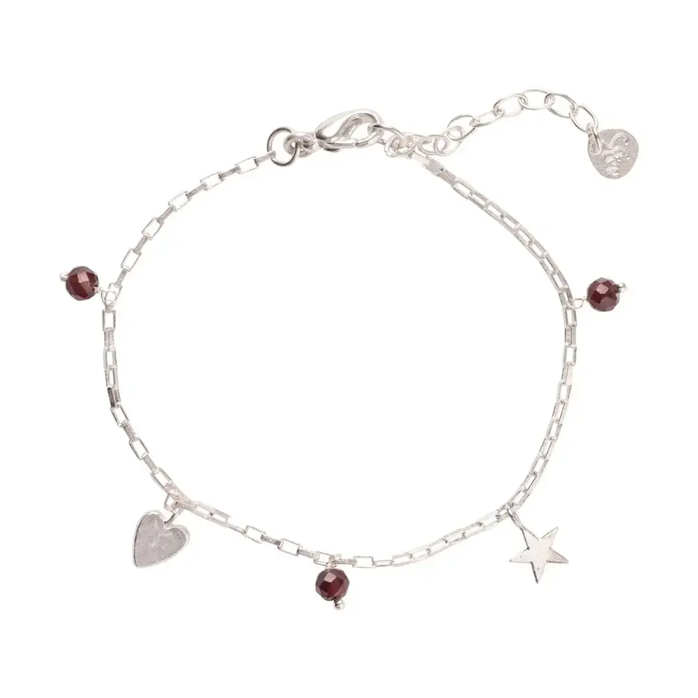 A Beautiful Story Charmed Garnet Bracelet SP