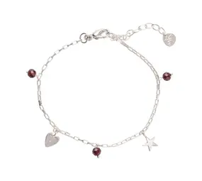 A Beautiful Story Charmed Garnet Bracelet SP A Beautiful Story Charmed Garnet Bracelet SP