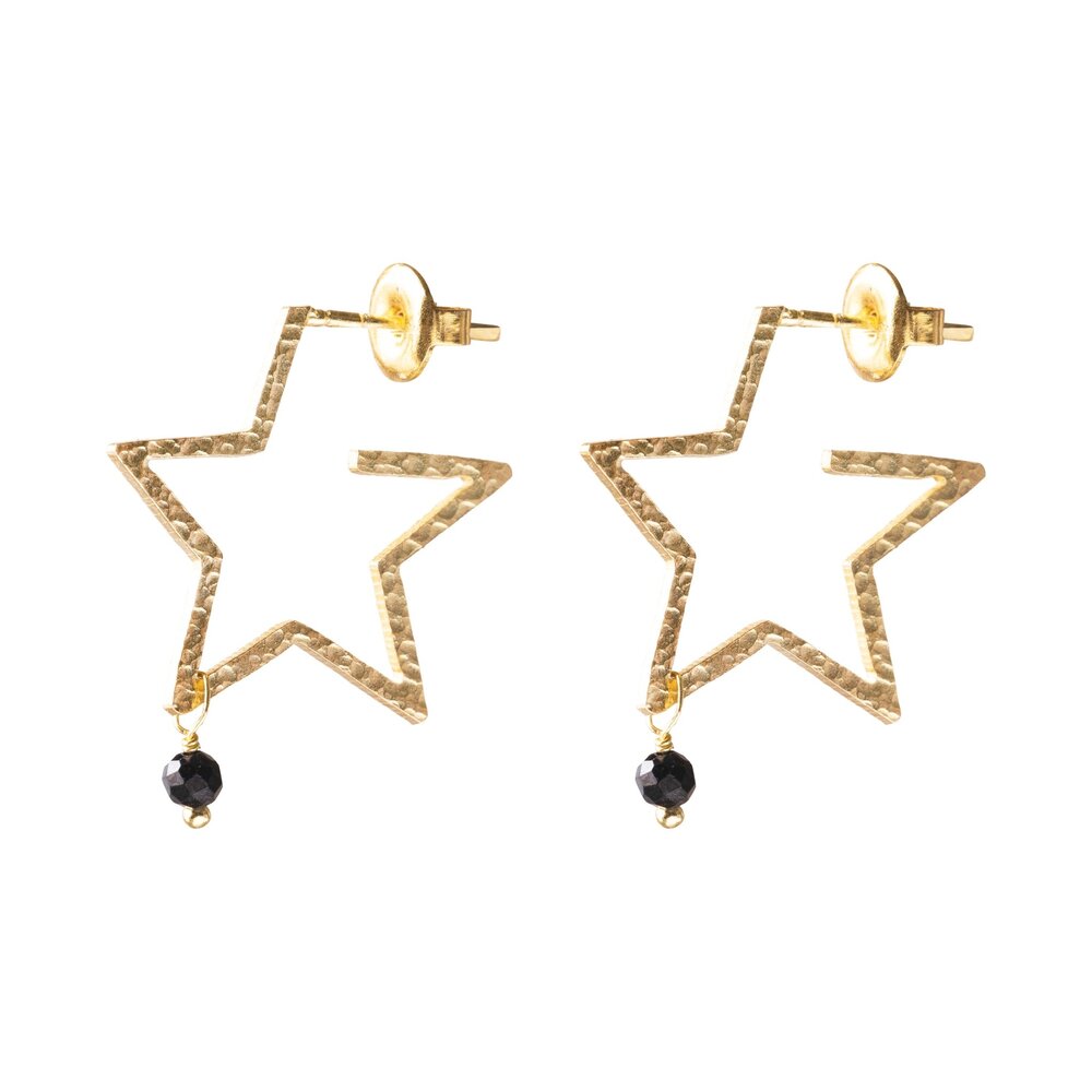 A Beautiful Story Cheery Black Onyx Earrings GP