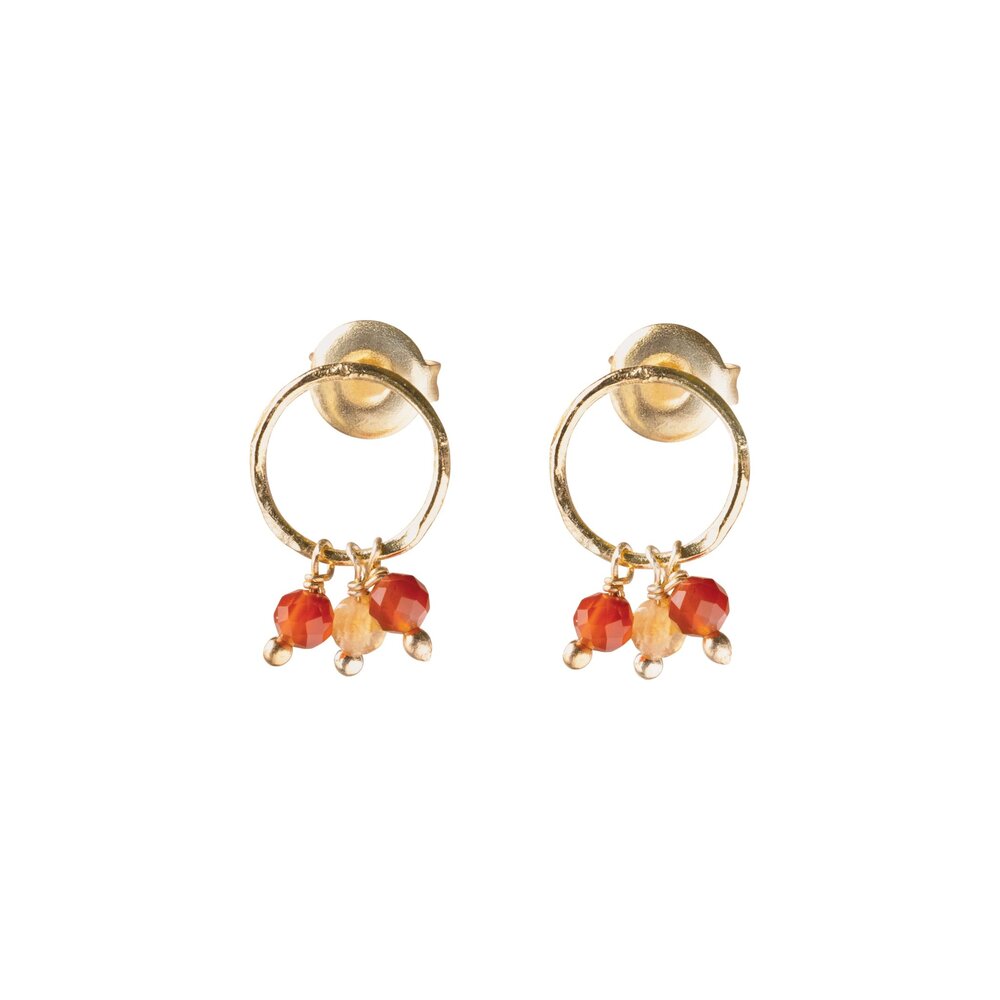 A Beautiful Story Genuine Carnelian Citrine Earrings GP