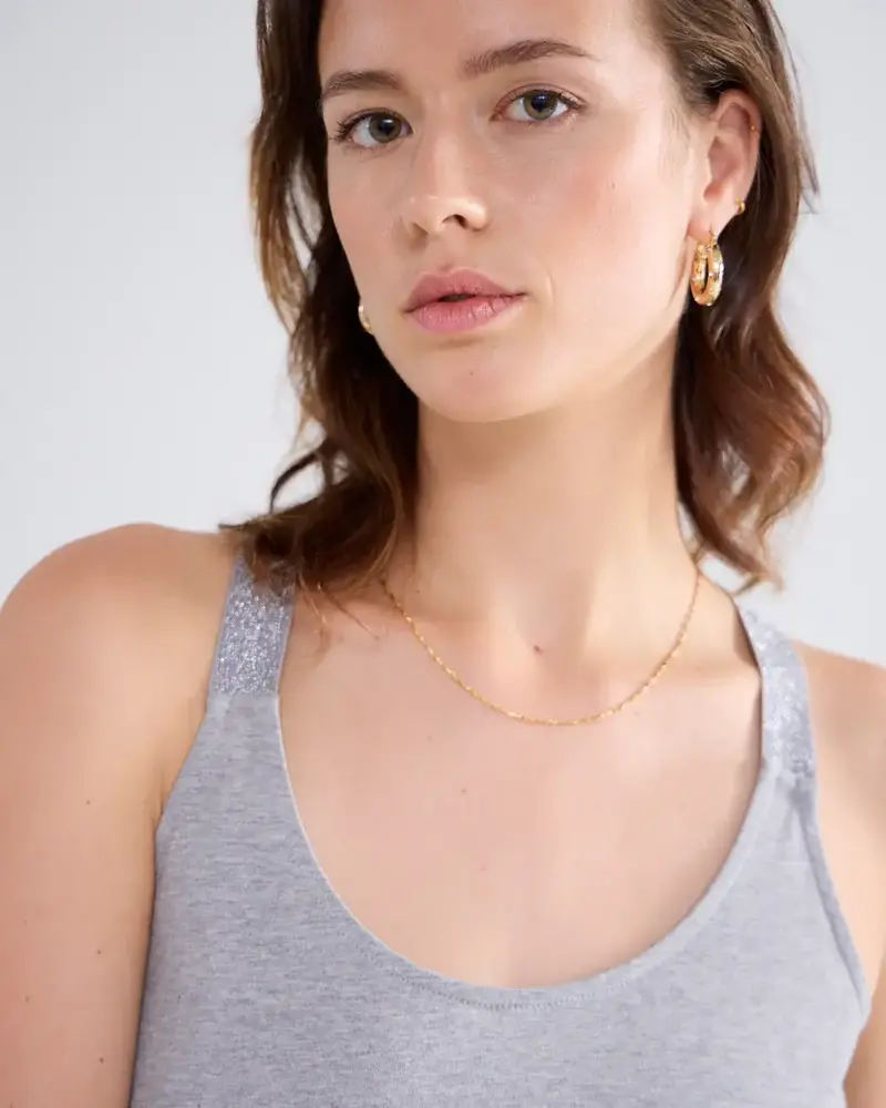 Summum Woman Singlet crossband cotton elastane basics - Mist Summum Woman Singlet crossband cotton elastane basics - Mist