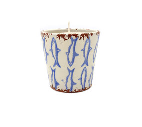 Wax Design Kaars Vela Ceramica Peces 10x10 cm - Lichtblauw/Mediterrane Zee Wax Design Kaars Vela Ceramica Peces 10x10 cm - Lichtblauw/Mediterrane Zee