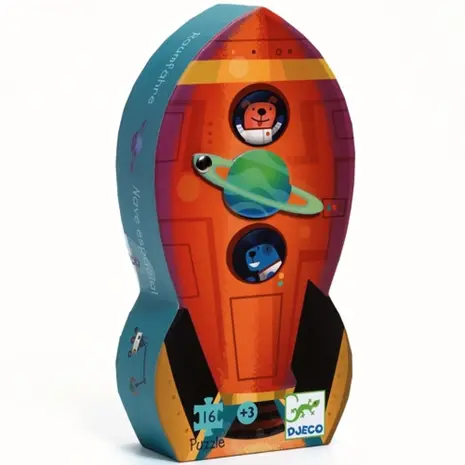 Djeco Puzzel Ruimteschip - 16pcs Djeco Puzzel Ruimteschip - 16pcs
