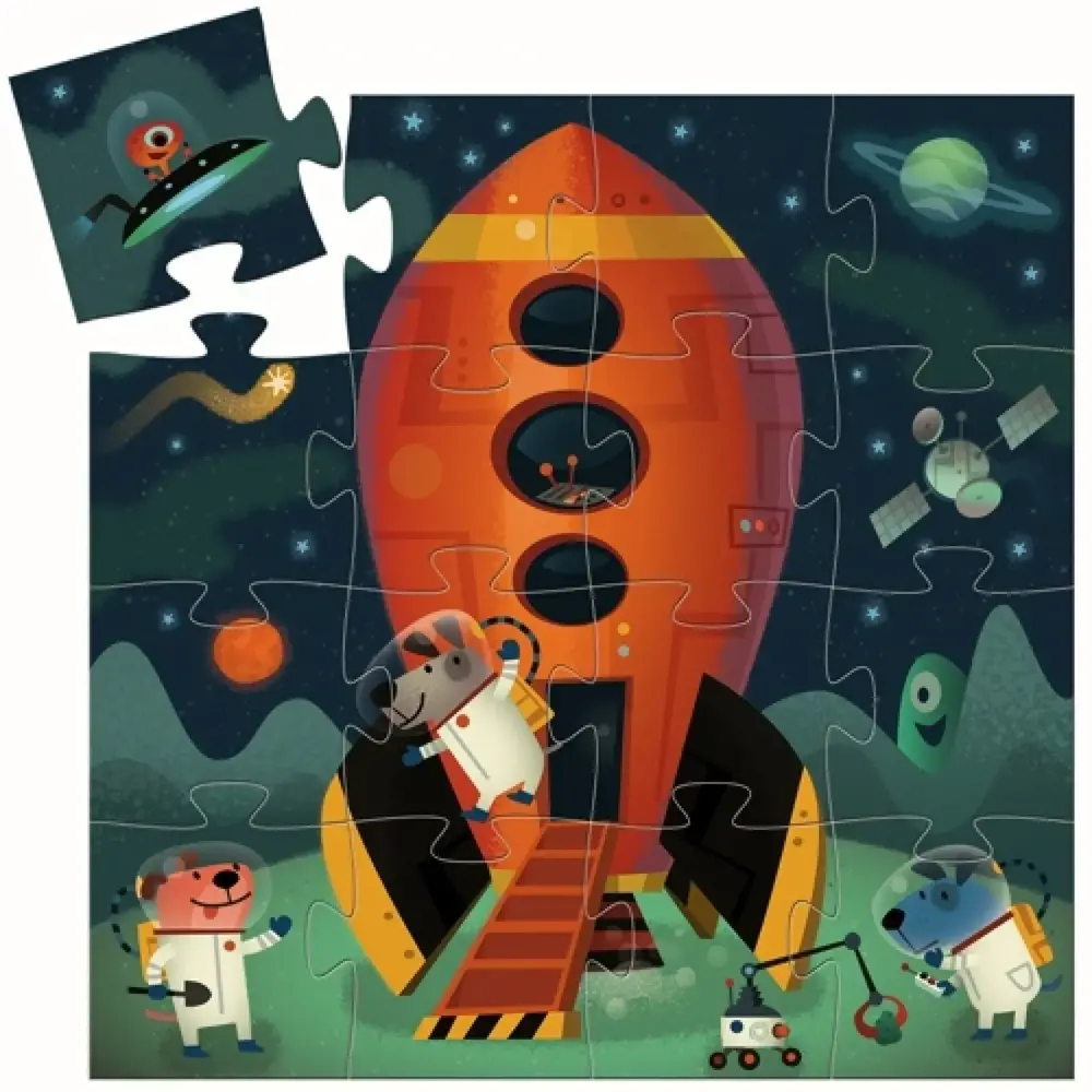 Djeco Puzzel Ruimteschip - 16pcs Djeco Puzzel Ruimteschip - 16pcs