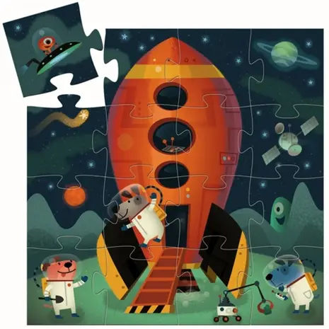 Djeco Puzzel Ruimteschip - 16pcs Djeco Puzzel Ruimteschip - 16pcs