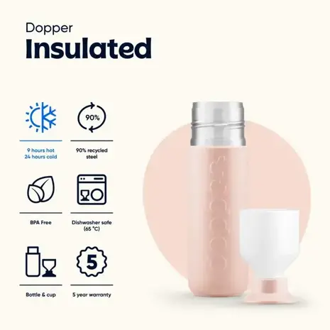 Dopper Insulated  Pebble Peach - 350ml Dopper Insulated  Pebble Peach - 350ml