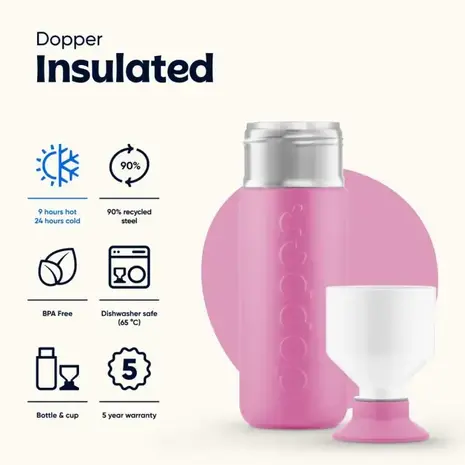 Dopper Insulated Large  Pelican Pink - 580ml Dopper Insulated Large  Pelican Pink - 580ml