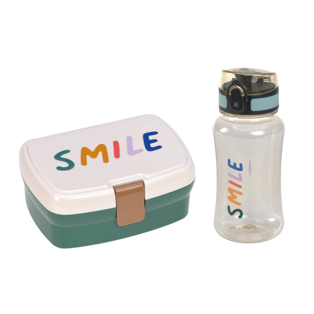 Lassig Lunch Set Little Gang Smile - Milky/ocean  green