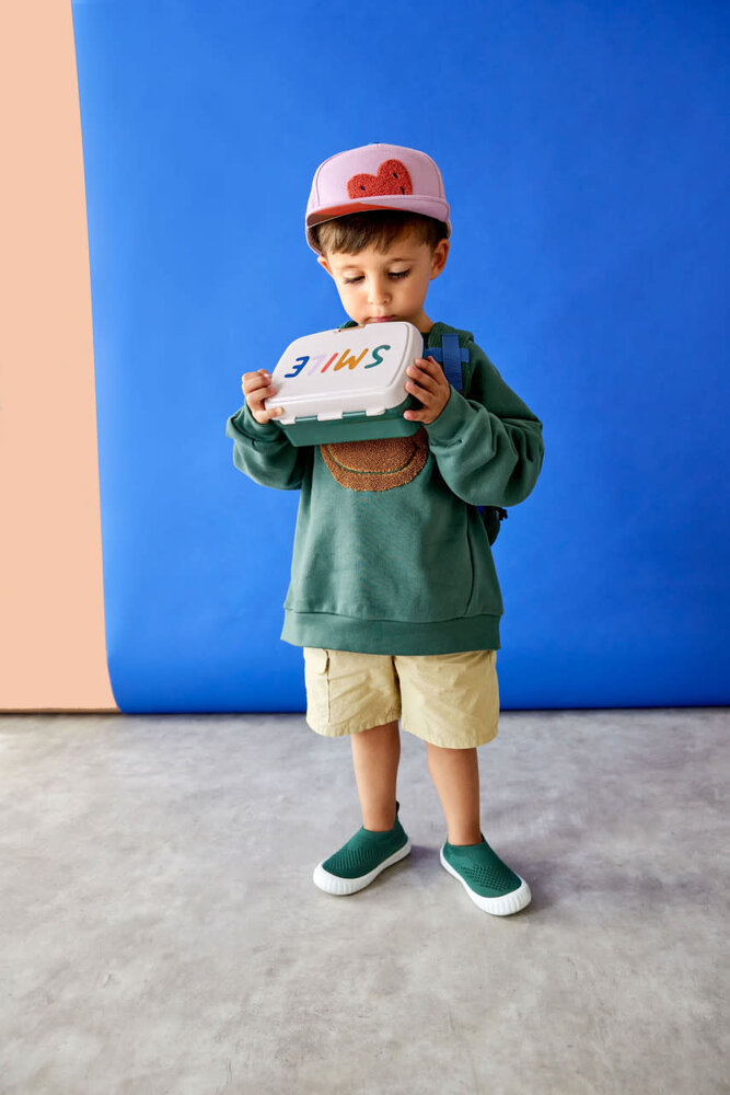 Lassig Lunch Set Little Gang Smile - Milky/ocean  green