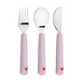 Lassig Cutlery with Silicone Handle 3 pcs - Heart lavender