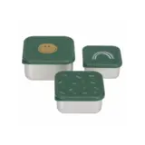 Lassig Snackbox Stainless Steel 3 pcs Happy  Rascals - Smile green