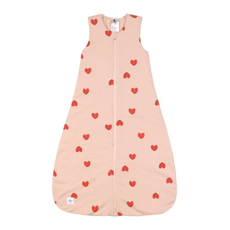 Sleeping Bag Interlock - Heart peach rose