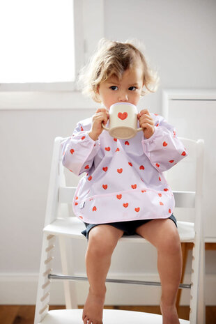 Lassig Long Sleeve Bib 2 pcs Happy Rascals - Heart lavender