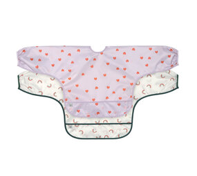 Lassig Long Sleeve Bib 2 pcs Happy Rascals - Heart lavender