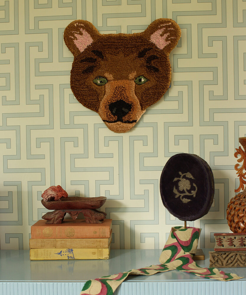 Doing Goods Archie Check Bear Head Rug Doing Goods Archie Check Bear Head Rug