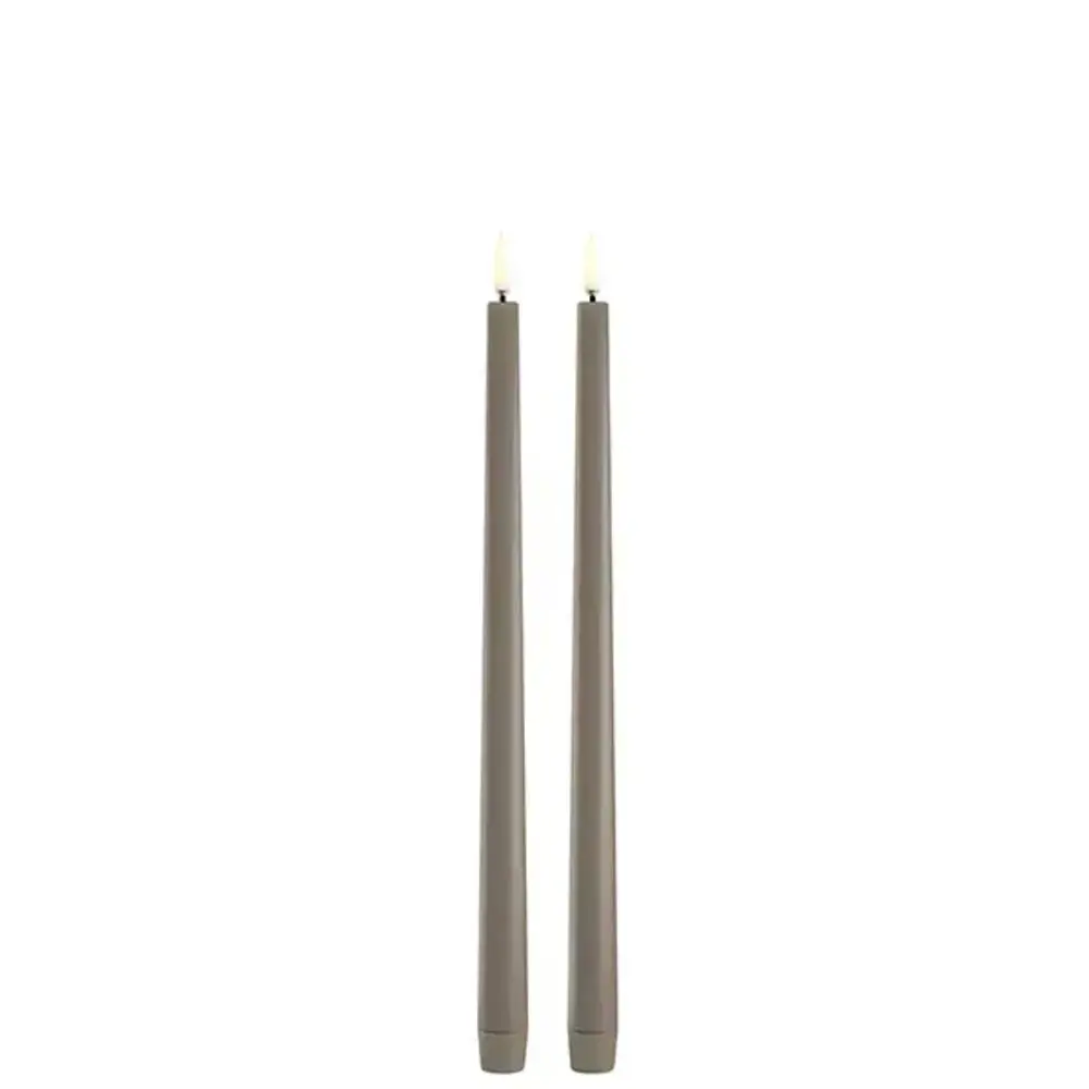 Uyuni LED taper candle 2,3x32,, Smooth, 2-pack Sandstone
