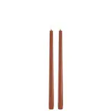 Uyuni LED taper candle 2,3x32,, Smooth, 2-pack Terracotta
