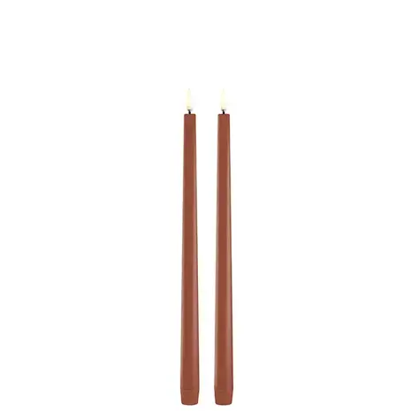 Uyuni LED taper candle 2,3x32,, Smooth, 2-pack Terracotta Uyuni LED taper candle 2,3x32,, Smooth, 2-pack Terracotta