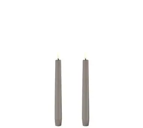 Uyuni LED taper candle 2,3x20 cm, Smooth, 2-pack Sandstone