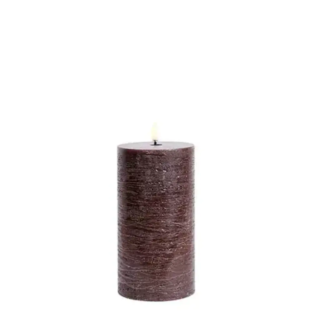 Uyuni LED pillar candle Rustic - 7,8x15 cm   Brown Uyuni LED pillar candle Rustic - 7,8x15 cm   Brown