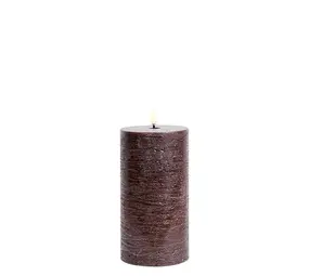 Uyuni LED pillar candle Rustic - 7,8x15 cm   Brown