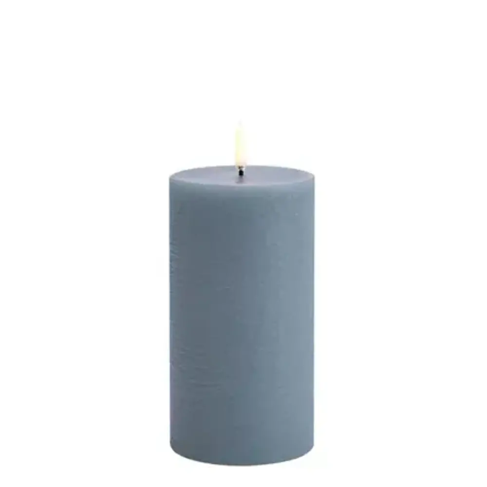 Uyuni LED pillar candle Rustic - 7,8x15 cm  Hazy Blue Uyuni LED pillar candle Rustic - 7,8x15 cm  Hazy Blue