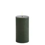 Uyuni LED pillar candle Rustic - 7,8x15 cm  Olive Green