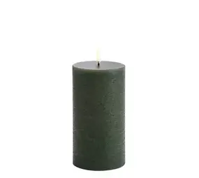 Uyuni LED pillar candle Rustic - 7,8x15 cm  Olive Green