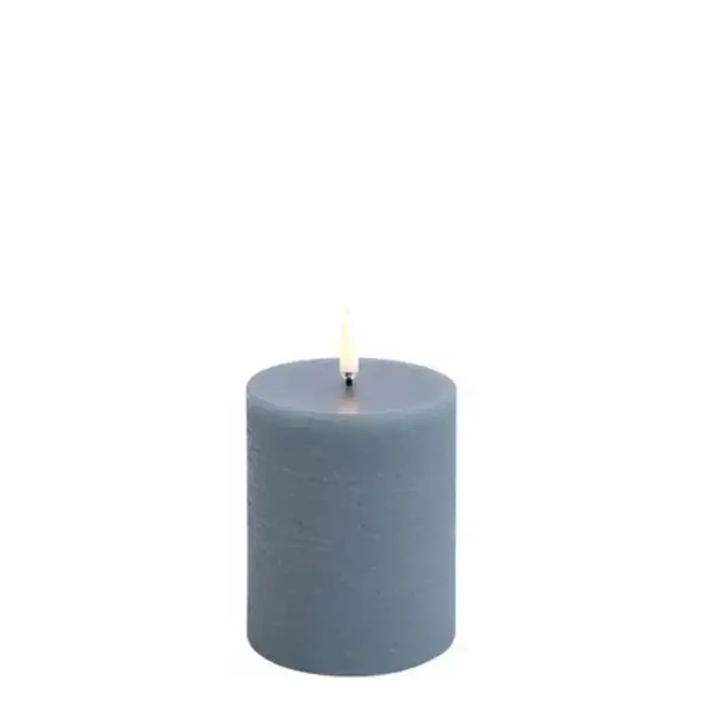 Uyuni LED pillar candle Rustic - 7,8x10 cm  Hazy Blue