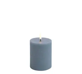 Uyuni LED pillar candle Rustic - 7,8x10 cm  Hazy Blue