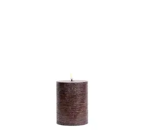 Uyuni LED pillar candle Rustic 7,8x10cm - Brown