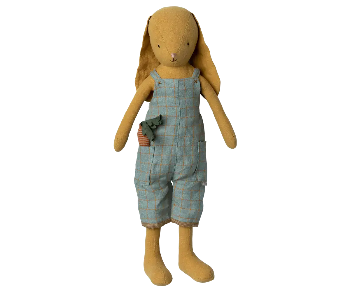 Maileg Konijntje Dusty Yellow - Geruite overall Maileg Konijntje Dusty Yellow - Geruite overall
